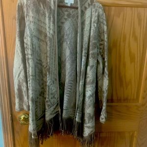 Lucky Brand open front cardigan with fringe. Sz S